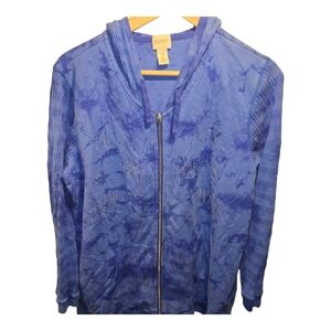 Chico's Zynergy Sz. Xlarge Blue With Bling Full Zip Hoodie